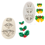 Christmas Mistletoe or Bells  Silicone Mold