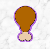 Turkey Leg Cookie Cutter with Stamp Option