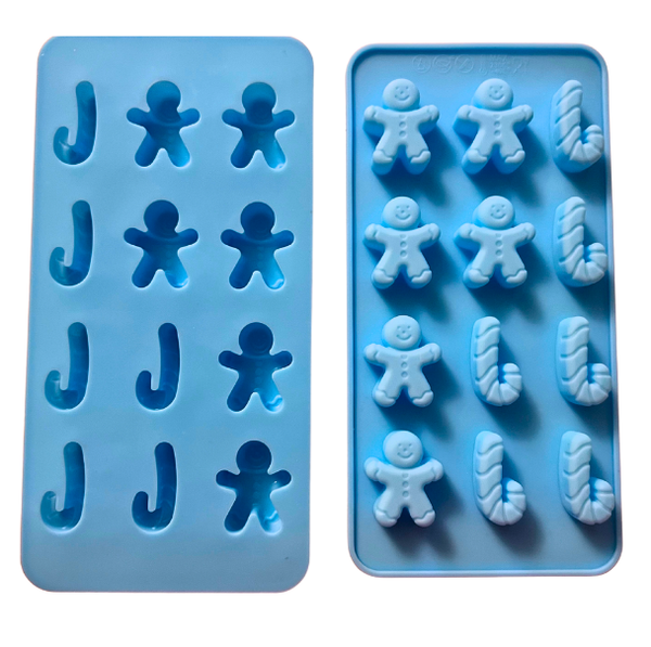 Christmas Silicone Molds Christmas Chocolate Mold Candy Cane and  Gingerbread Man