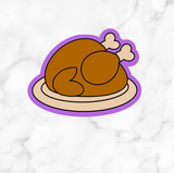Thanksgiving Turkey on Platter  Cookie Cutter with Stamp Option