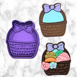 Easter Basket with Bow #1  Cutter and Embosser