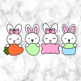 Boy and Girl  Bunny Plaques Cutter and Stamps 3.5 inch