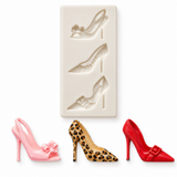 Fashion High Heel Shoes 3-Cavity Silicone Mold