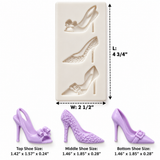 Fashion High Heel Shoes 3-Cavity Silicone Mold