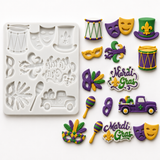 Fat Tuesday New Orleans Festival 9 Cavity Silicone Mold 