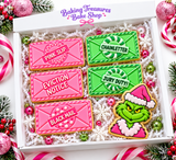 Christmas Grump Mail Cookie Cutter & Embosser Stamp Set – 8 Pieces, 6 Designs