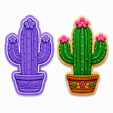Fiesta Flowering Cactus Cookie Cutter &amp; Embosser Two-Piece Set