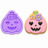 Flower Crown Pumpkin Cookie Cutter & Embosser (2.0", 2.5", 3.0", 3.5", 4.5")