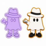 Ghost in Fedora Cookie Cutter & Embosser | Sizes 2.0", 2.5", 3.0", 3.5" & 4.5")