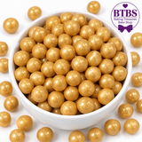 Metallic Gold Candy Pearls – Pressed Dextrose Edible Cake Decorations – 2 oz.