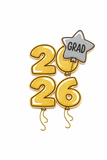 Class of 2026 Balloons Cookie Cutter & Stamp