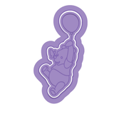 Honey Bear w Butterfly Balloon Plaque Cookie Cutter & Embosser Stamp