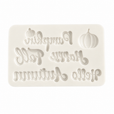 Hello Fall Autumn Pumpkin Words Silicone Mold 6 Cavity