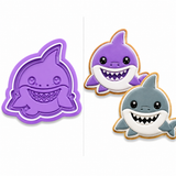 Happy Shark Cookie Cutter & Embosser Two-Piece Set