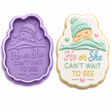 He or She Can't Wait to See Cookie Cutter & Embosser Two-Piece Set