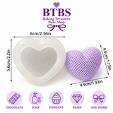 Textured Heart Silicone Mold – 3D Woven Heart Mold