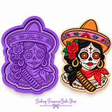 La Catrina Calavera Día de los Muertos Cookie Cutter & Embosser Stamp Set