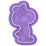 Cute Girl Beagle with Bow Cookie Cutter & Embosser Stamp Set