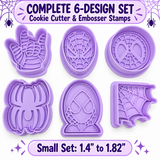 Spider Web Superhero Cookie Cutter & Embosser Stamp Collection – Individual Designs or Sets