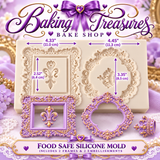 Royal Heirloom Baroque Frame Silicone Mold -2 Frames & 2 Embellishments