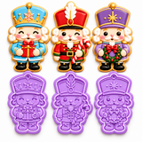 Nutcracker Sweethearts Gifts & Garland Cookie Cutter & Embosser Stamp Set – 3 Piece Set