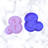 Doll Letter B Cookie Cutter w stamp and Size Option