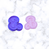 Doll Letter B Doll Silicone Mold or Cookie  Fondant cutter Debossed 2 sizes