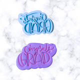 Graduation Cat Cookie Cutters and Stamp