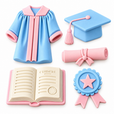 Graduation Cap, Gown, Diploma, Book & Award Silicone Mold – 5-Cavity Graduation Decorating Set