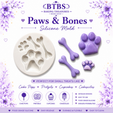 Paws & Bones Silicone Mold – Paw Print & Dog Bone Treat Mold