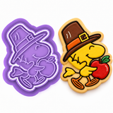 Thanksgiving Pilgrim Bird with Apple Cookie Cutter & Embosser Stamp Set