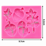 Autumn Harvest Acorns & Leaves Silicone Mold – Fall Leaf & Acorn Fondant, Chocolate and Candy Mold for Cakes, Cupcakes & Thanksgiving Desserts