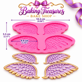 Angel Wings Silicone Mold-4-Cavity Feathered Wings for Fondant & Cake Decorating