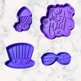4th of July Firework, Glasses, Top Hat, Rocket, Cookie Cutter  Stamp