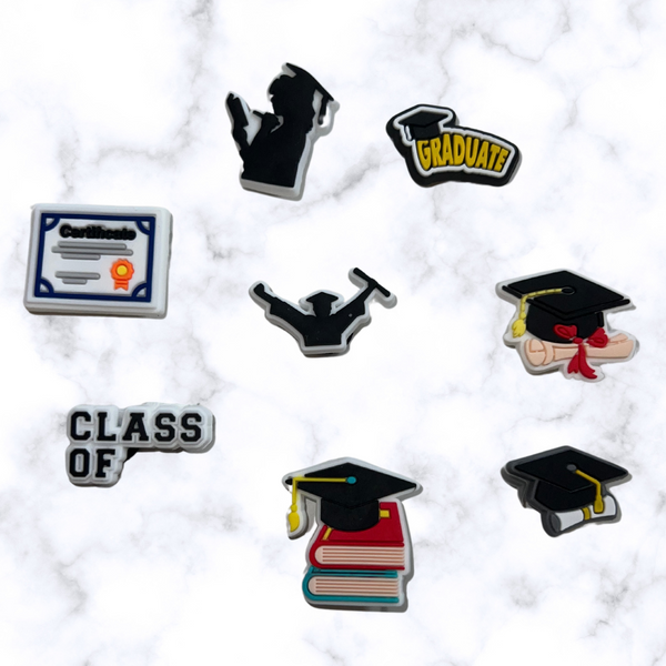 Graduation Shoe Charms 8 pc set