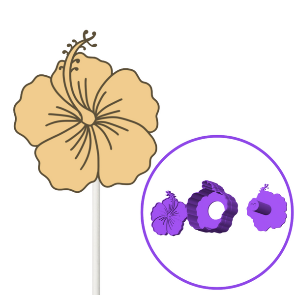 Flower Hibiscus Cake Pop Mold W Embosser