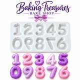 Puffy Balloon Numbers 0–9 Silicone Mold – Number Fondant, Chocolate & Candy Decorating Mold