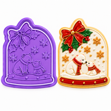 Christmas Polar Bear Cuddles Snow Globe Cookie Cutter & Embosser Stamp Set