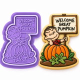 Welcome Great Pumpkin Inspired Cookie Cutter & Embosser Stamp Set