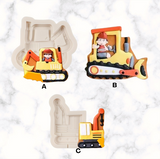 Bulldozer Fondant Molds Construction Site Silicone Mold