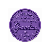 Happy Birthday Grandma  Round Cookie Cutter & Stamp