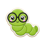 Kawaii Bookworm Cookie Cutter and Stamp, Cute Worm with Glasses, Teacher School Fondant Embosser