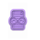 Kawaii Notebook Cookie Cutter and Stamp, Cute School Paper with Glasses Fondant Embosser