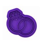 Interlocking Wedding Rings Cookie Cutter & Embosser Stamp – Engagement Ring Design – Bridal & Wedding Fondant Tool