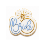 Elegant Bride Ring Cookie Cutter & Embosser Stamp – Bridal Shower Wedding Ring Plaque – Fondant Embosser Tool