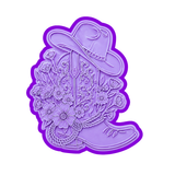 Cowgirl Boot & Floral Cookie Cutter & Embosser Set