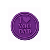 I Love You Dad Round Cookie Cutter & Stamp Set