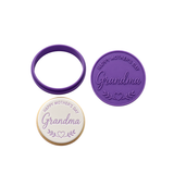 Happy Birthday Grandma  Round Cookie Cutter & Stamp
