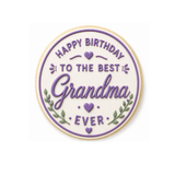 Happy Birthday Grandma  Round Cookie Cutter & Stamp