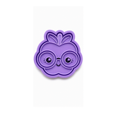 Kawaii Apple with Glasses Cookie Cutter & Stamp – Teacher Theme Cute Apple Cutter – Fondant Embosser Tool